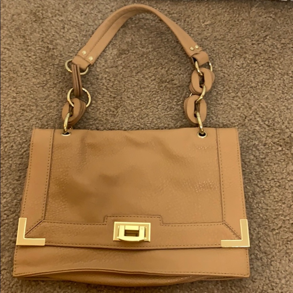 Tan leather purse